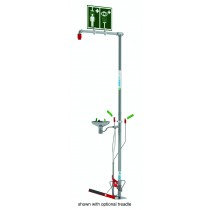 Floor Mounted Outdoor Self-Draining Safety Shower with Eye/Face Wash and Galvanized Pipe