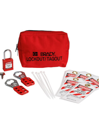 Lockout Tagout Kit with Nylon Safety Padlock in Pouch