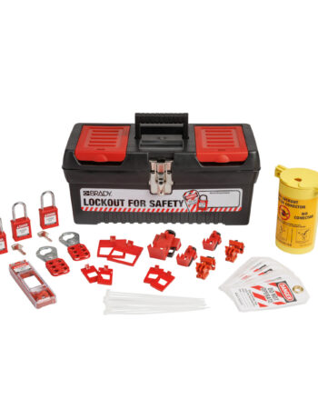 Electrical Lockout Tagout Kit with Nylon Safety Lockout Padlocks in Toolbox