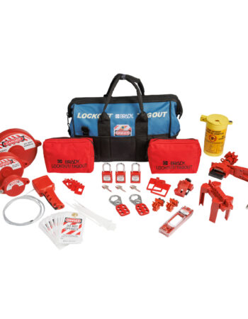 Electrical and Valve Lockout Tagout Kit with Nylon Safety Lockout Padlocks in Duffel Bag