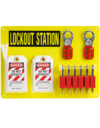 6-Lock Lockout Board with Nylon Safety Lockout Padlocks