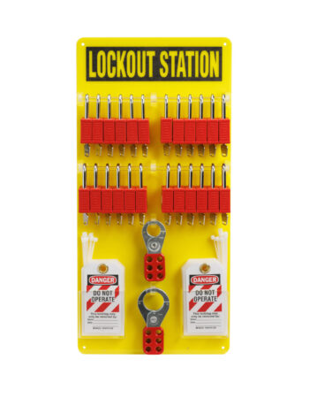 24-Lock Lockout Board with Nylon Safety Lockout Padlocks